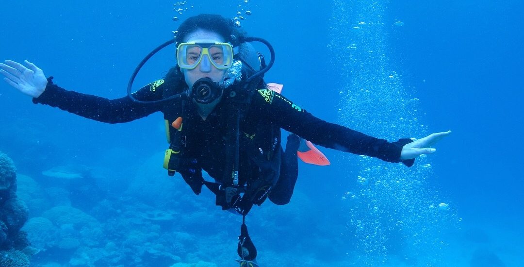 Even first timers can scuba dive in the Great Barrier Reef with the help of a guide.
