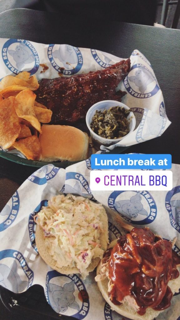 During your 48 hours in Memphis, make sure to grab lunch at Central BBQ.