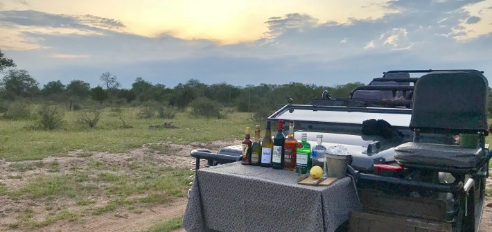 Enjoy sunset drinks, known as sundowners, on your African safari.
