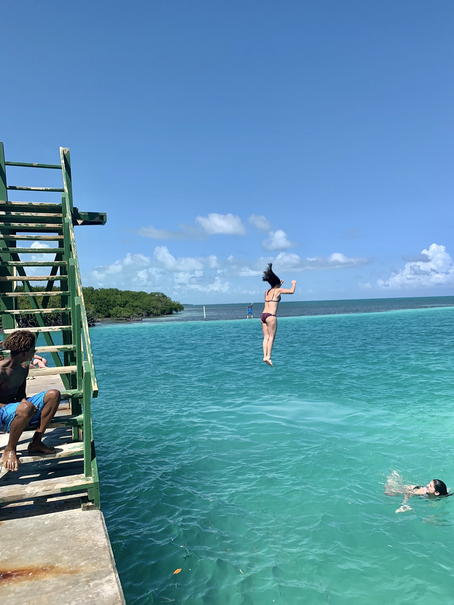 There is a full day of activities available at The Split in Caye Caulker, Belize including jumping off towers into the water.