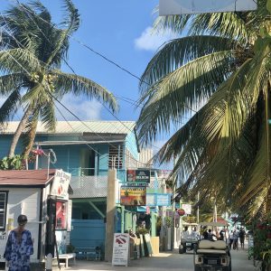 Golf carts and on foot are the only ways to get around Caye Caulker, Belize.