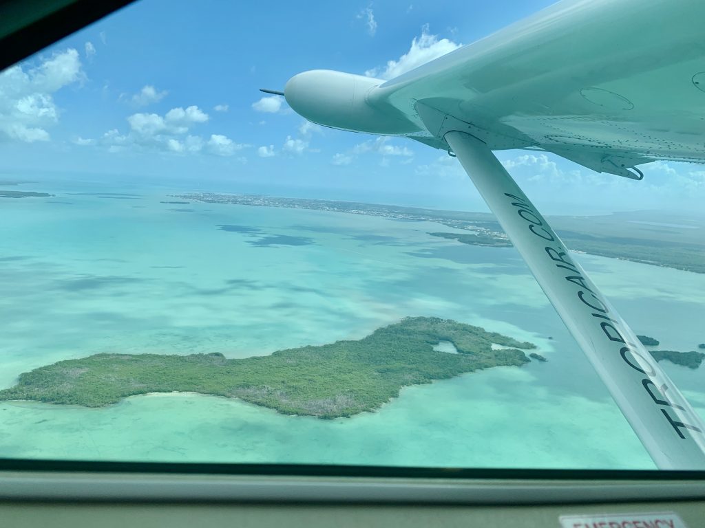 The views are endless on the puddle jumper flight into Caye Caulker, Belize.