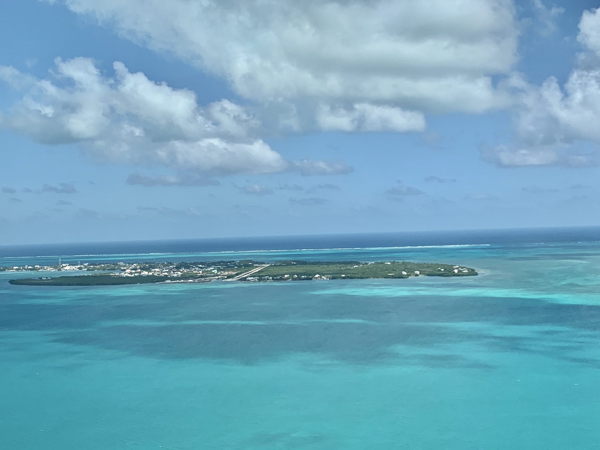 There are 360-views from the cockpit on your way into Caye Caulker, Belize.