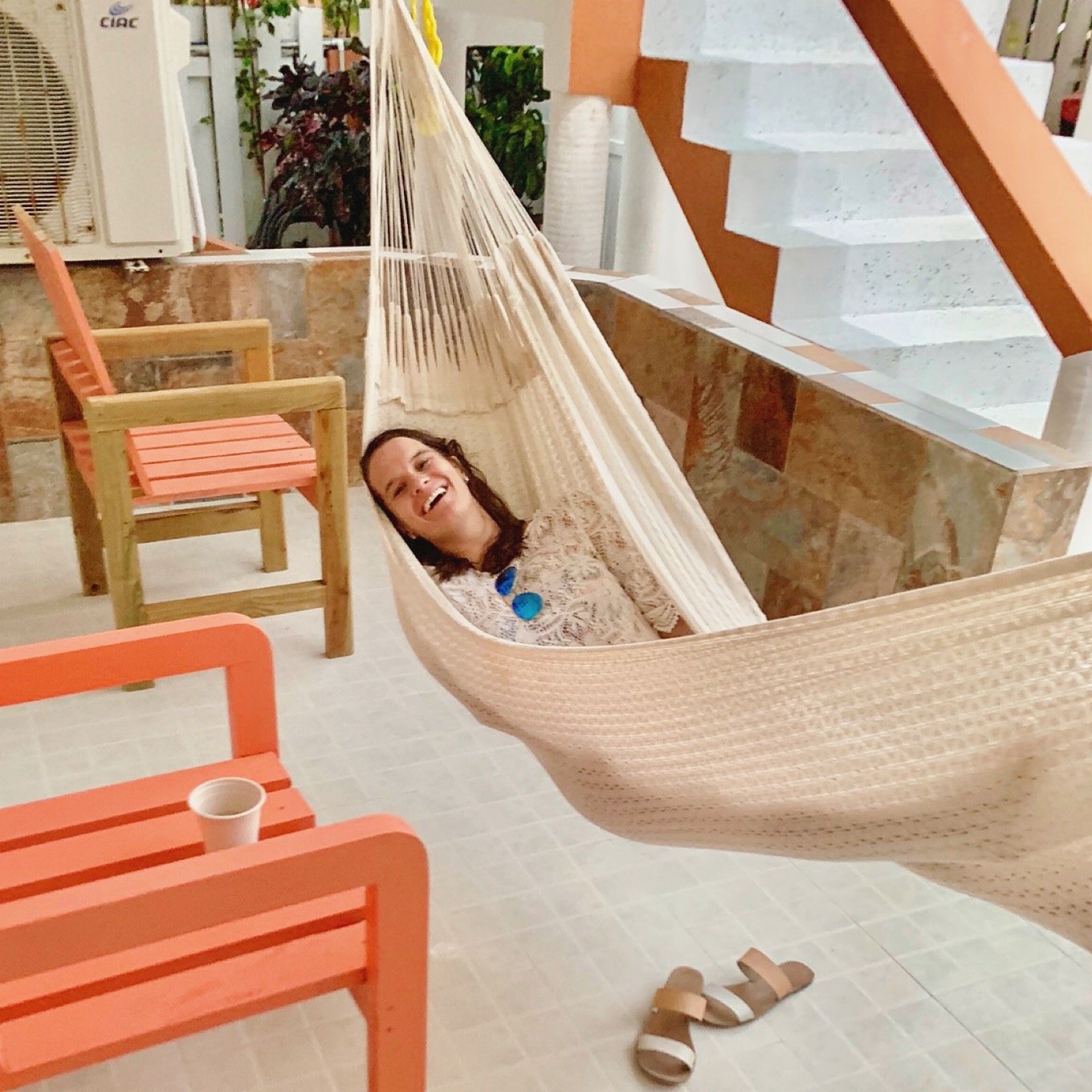 Living my best life in a hammock at Island Magic Hotel, Belize.