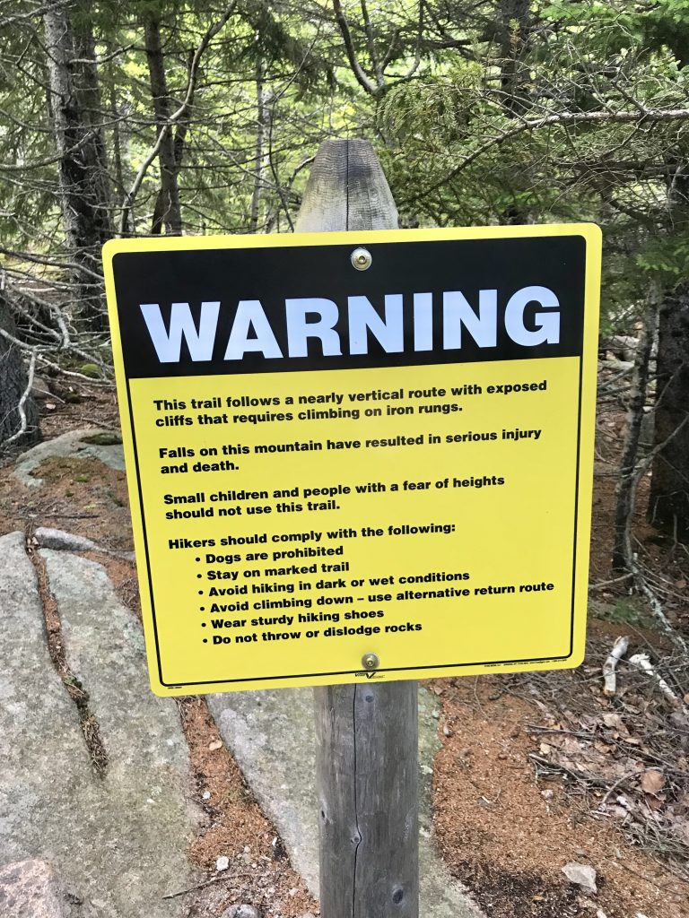The Beehive Trail in Acadia National Park is not good for children or to do in the rain.
