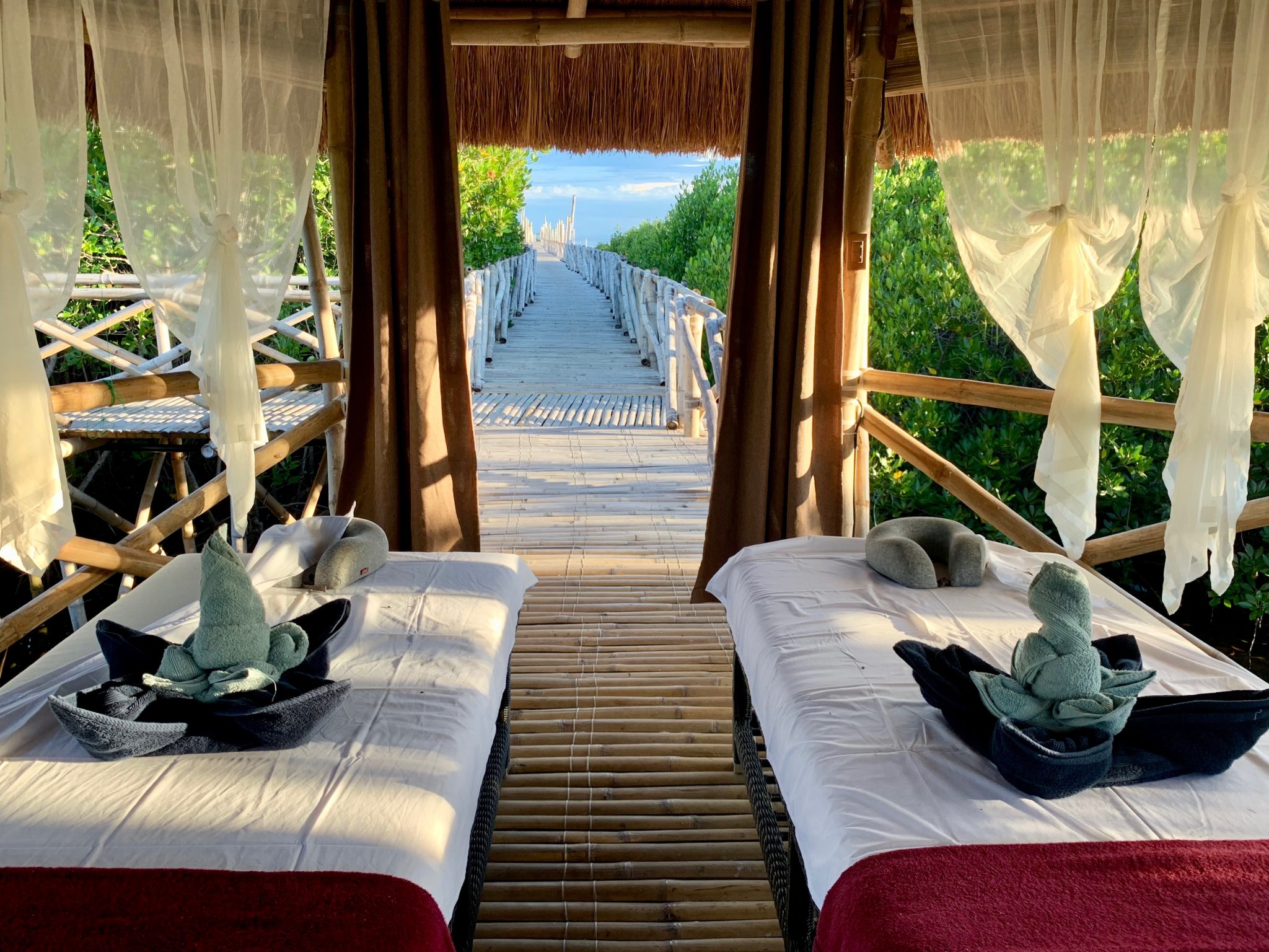 The view from our sunset massages at North Zen Villas in Bohol, Philippines.