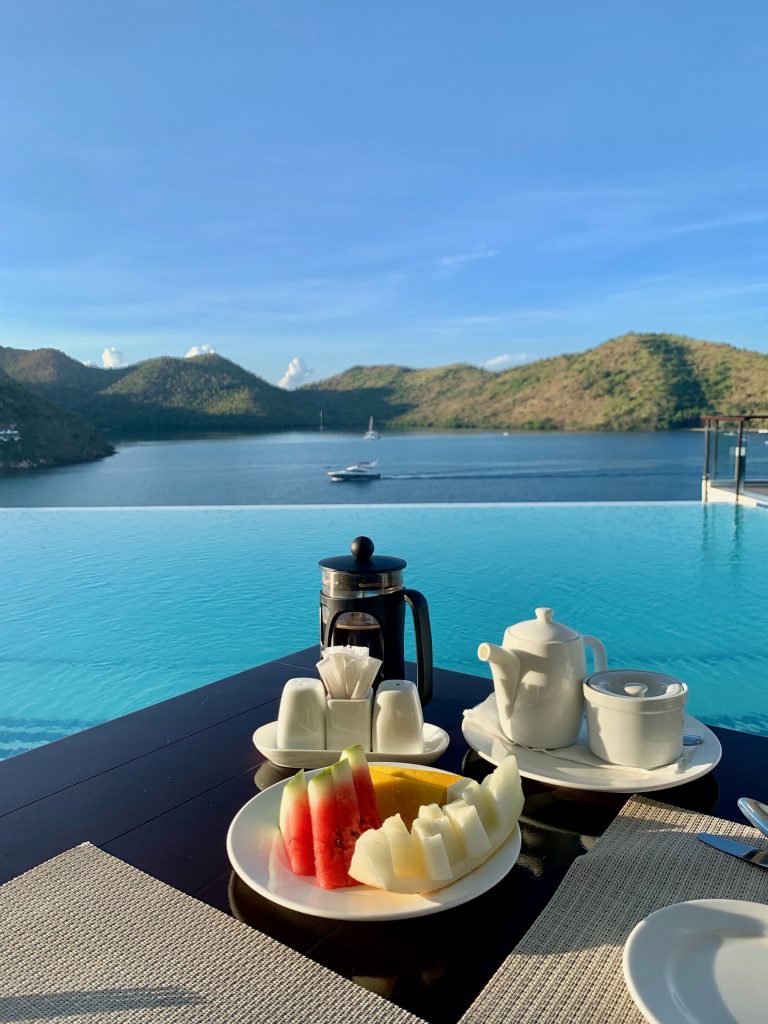 Views from breakfast at Busuanga Bay Lodge.