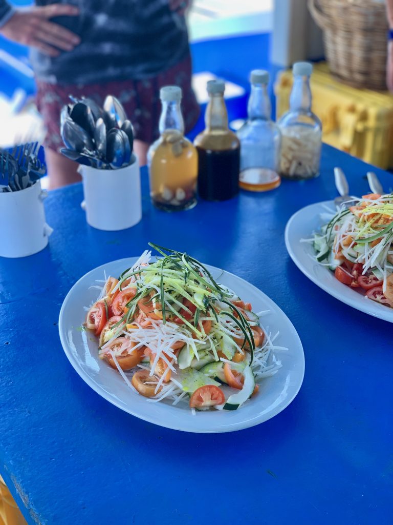 Lunch each day on Tao Expedition is filled with fresh fish and vegetables.
