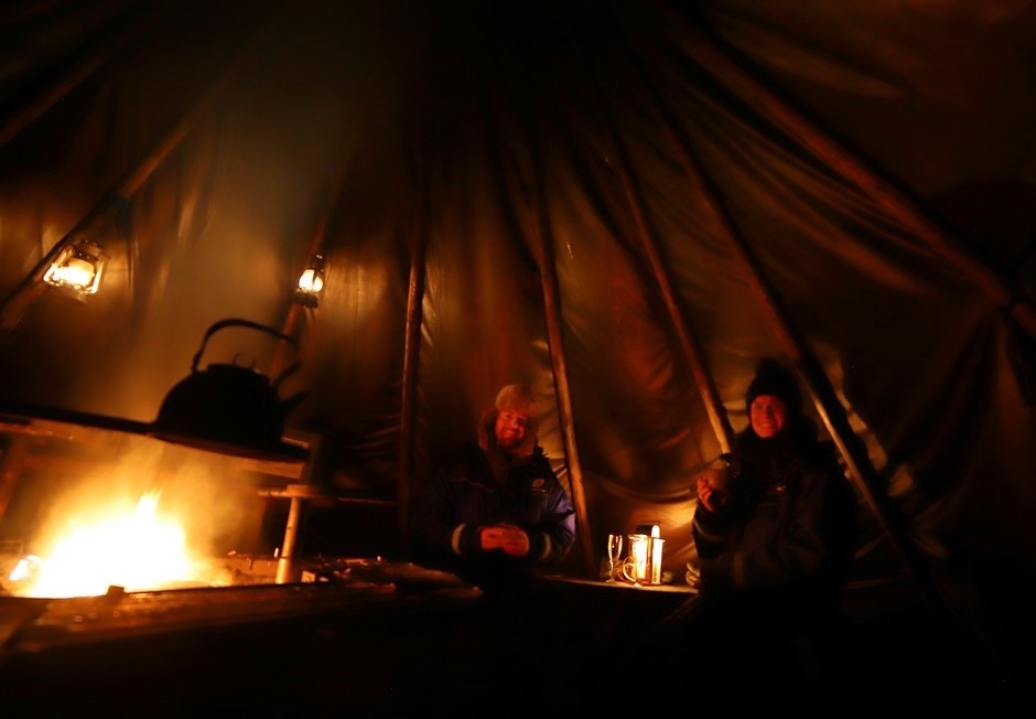 Having dinner inside a tent is one of many activities available at Northern Lights Village.