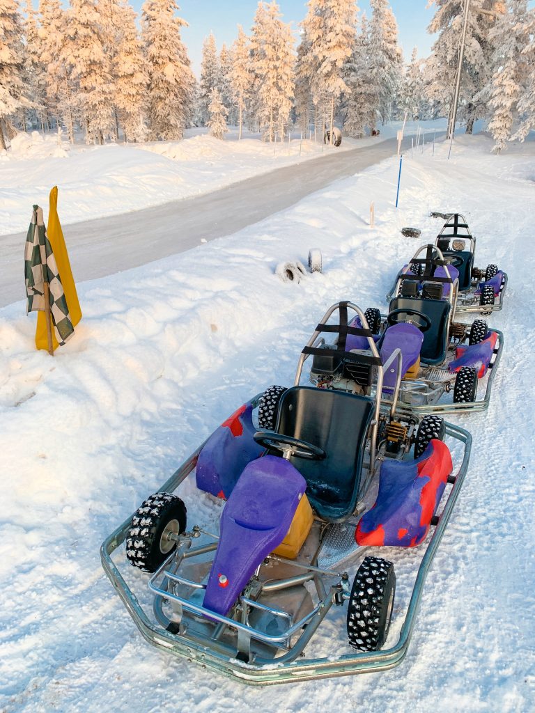 Ice karting is a must do at Northern Lights Village.