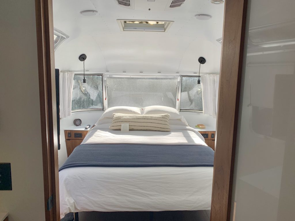 There is a full sized bed in the Airstream at AutoCamp Russian River.