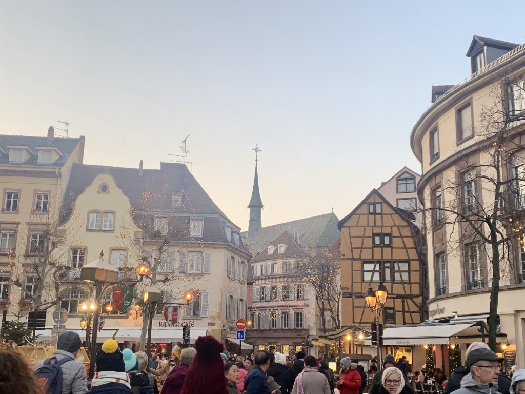 You can expect massive crowds during the Christmas season in Colmar, France.