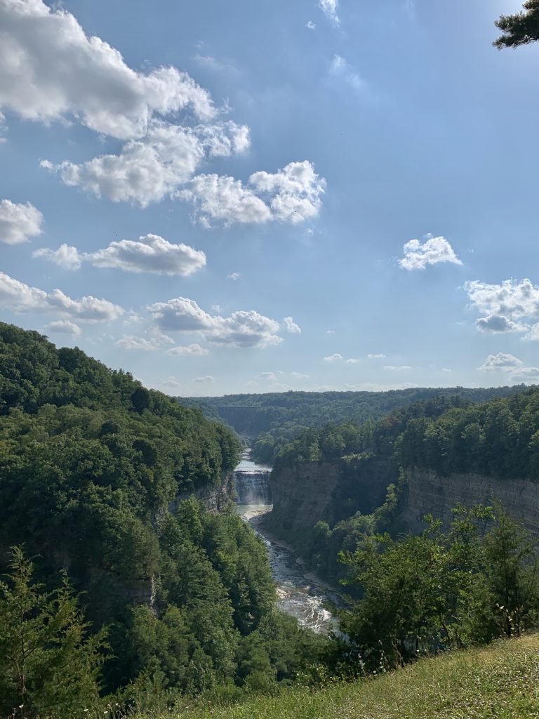 The Gorge Trail at Letchworth State Park takes you high above the waterfalls.